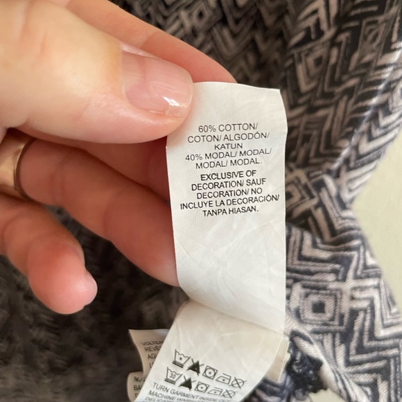 Lucky Brand S Blue White Print Tassel Tank Top Blouse - Picture 4 of 6